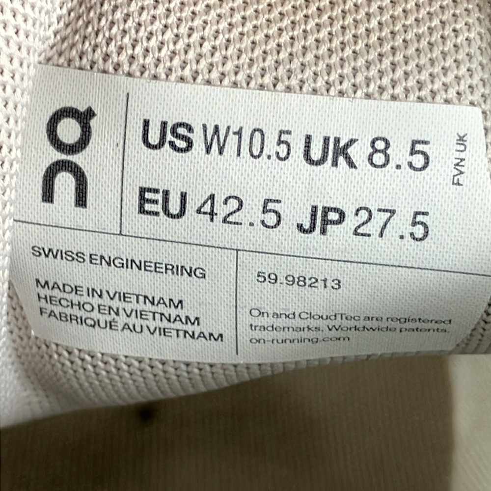 On Cloud Running 5 Pearl White Athletic Sneaker Shoes Women’s size 10.5 - Picture 6 of 14